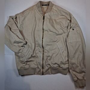 Zara denim style Bomber Jacket Women Size Large